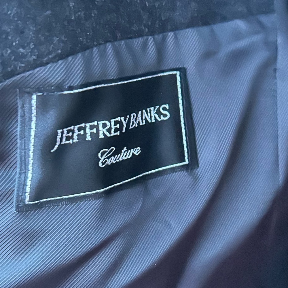 Jeffrey Banks Couture Men’s Overcoat  Wool & Cashmere Blend Dark Gray - 45 Long - Picture 9 of 9